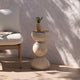 Alder Small Concrete Garden Side Table - Sand