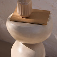 Alder Small Concrete Garden Side Table - Sand