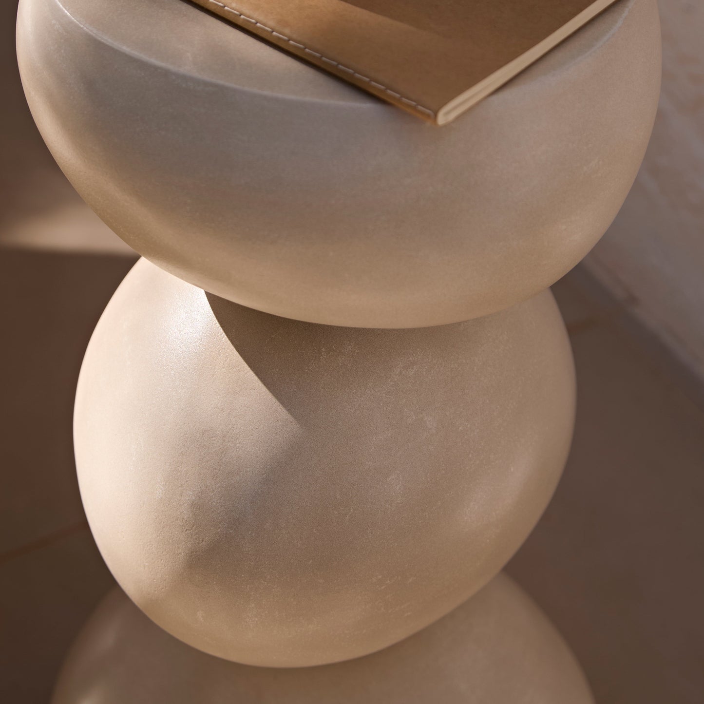 Alder Small Concrete Garden Side Table - Sand