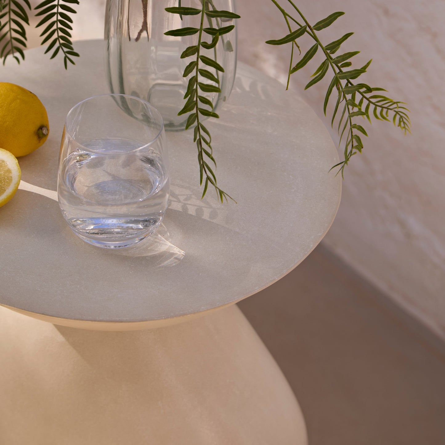 Alder Concrete Garden Side Table - Sand