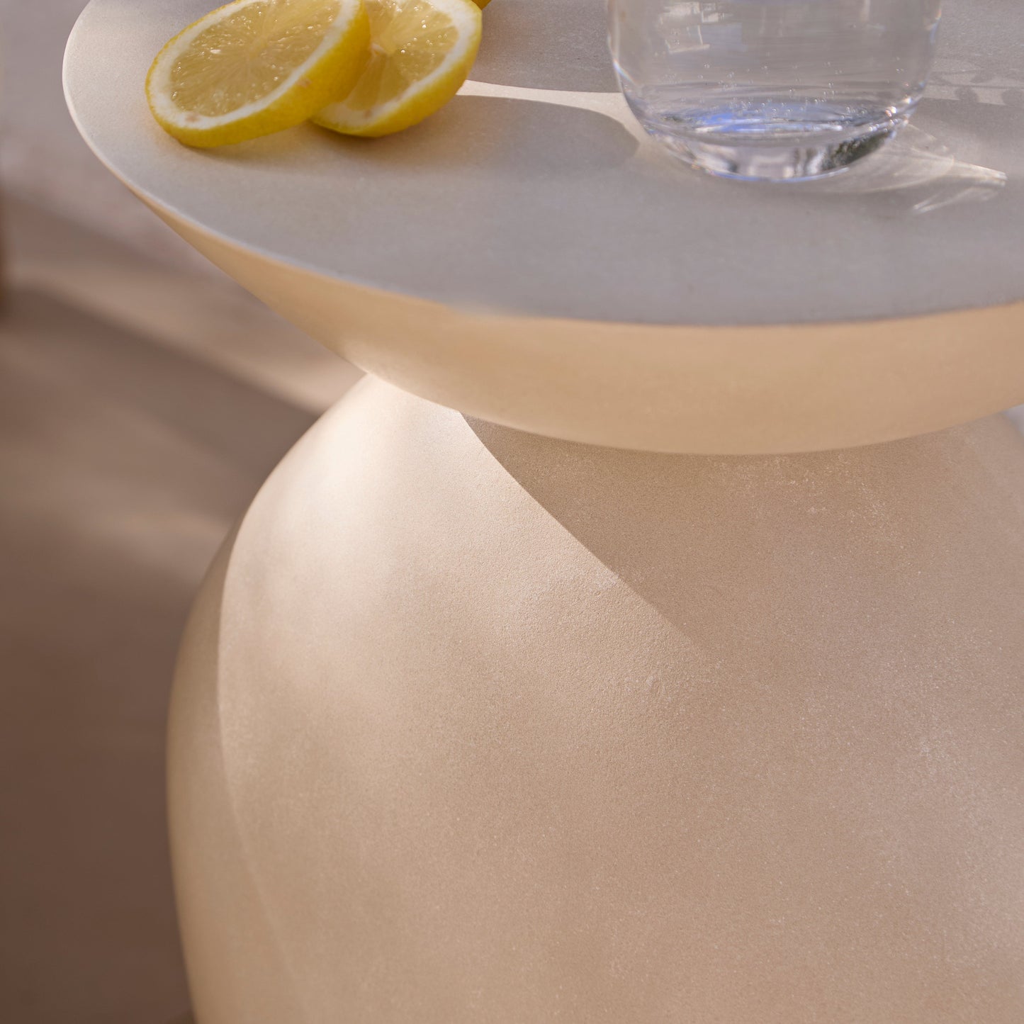 Alder Concrete Garden Side Table - Sand