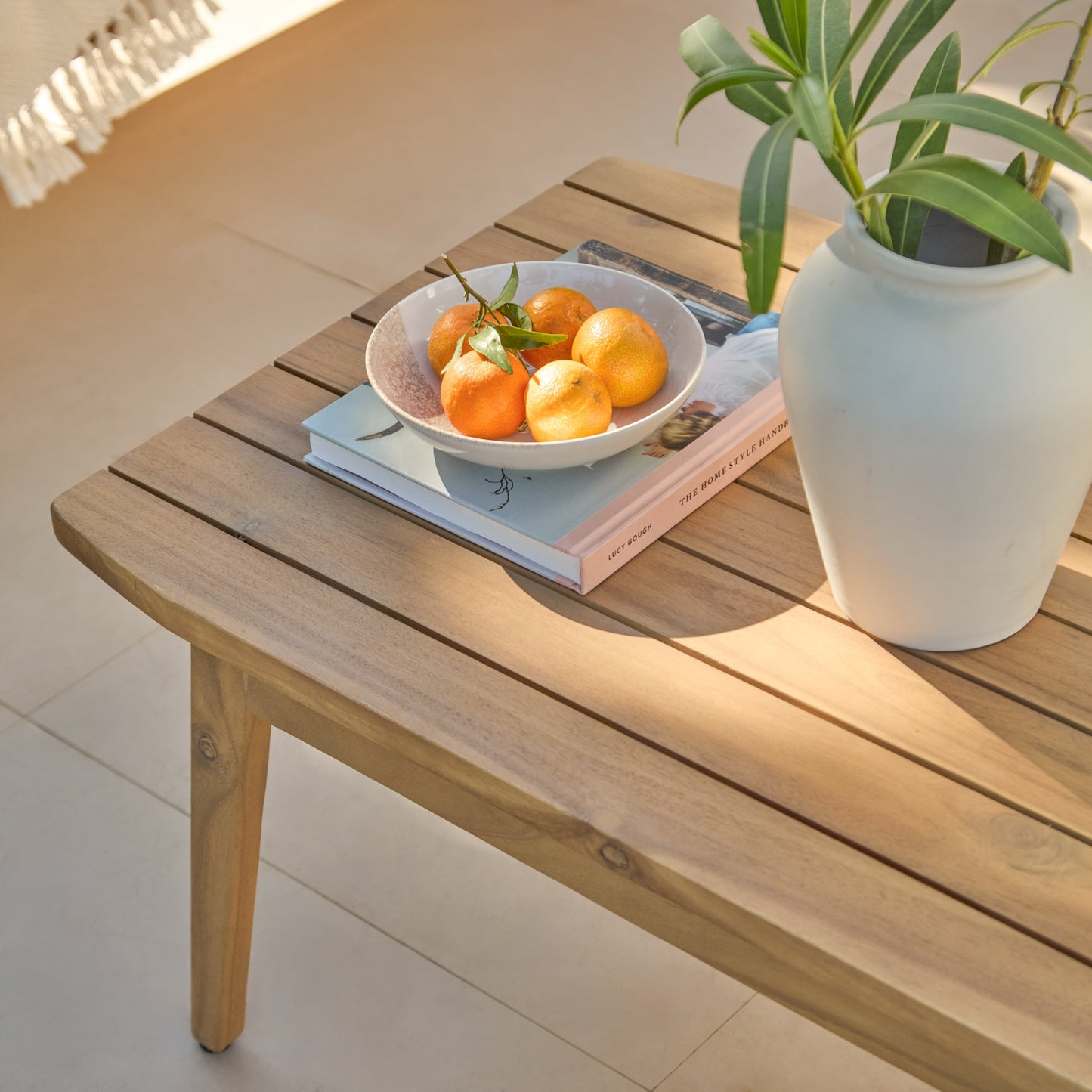 Alora Wooden Garden Conversation Set - White Acacia