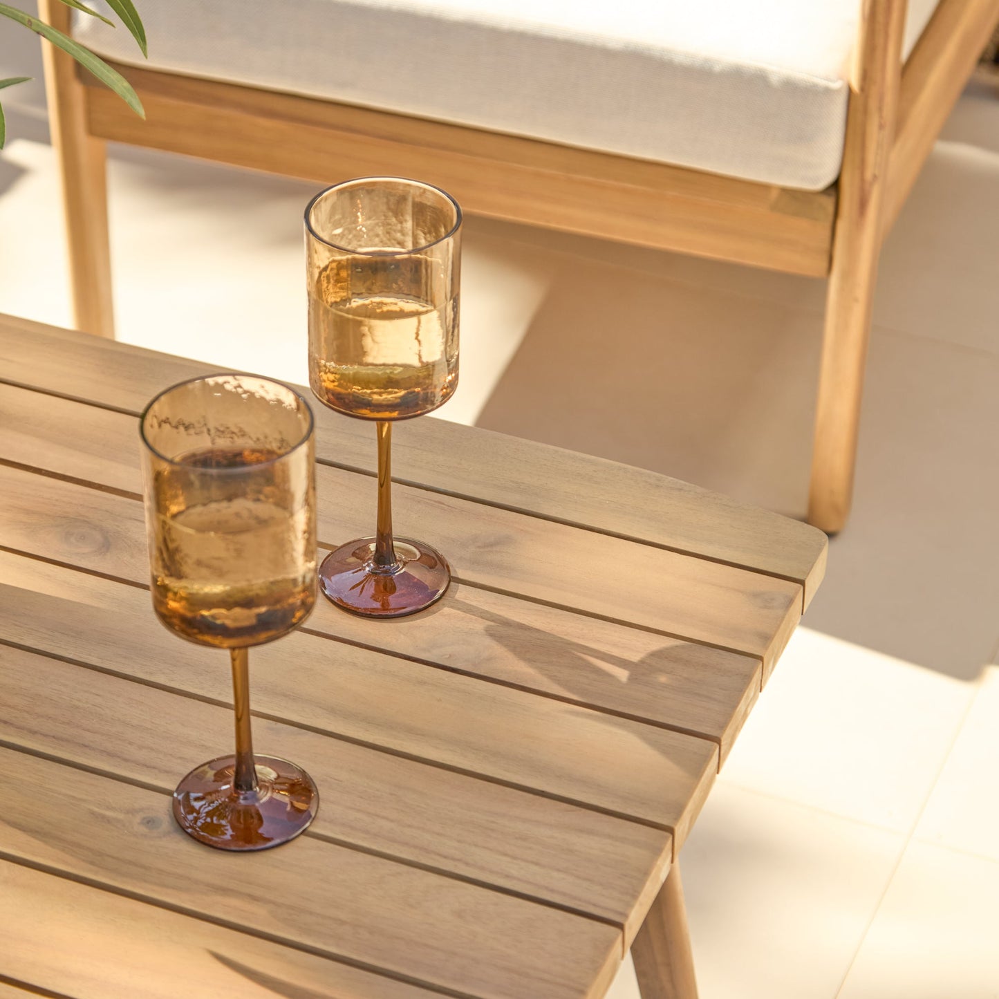 Alora Wooden Garden Conversation Set - White Acacia