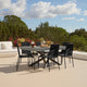Amelia 6 Seater Dove Grey Concrete Garden Dining Set with Ryder Black Chairs