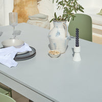 Amelia 190cm Pale Grey Table Set - 6 Seater - Wren Olive Green Chairs