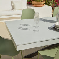 Amelia 190cm Pale Grey Table Set - 6 Seater - Wren Olive Green Chairs