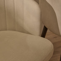 Arabella Natural Beige Dining Chairs - Set of 2 - Black Oak Legs