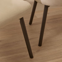 Arabella Natural Beige Dining Chairs - Set of 2 - Black Oak Legs