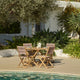 Ashby 4 Seater White Acacia Garden Dining Set with Cove Pink Rope Chairs - 130cm