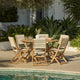 Ashby 6 Seater White Acacia Garden Dining Set with Cove Beige Rope Chairs - 130cm