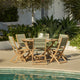 Ashby 6 Seater White Acacia Garden Dining Set with Cove Green Rope Chairs - 130cm