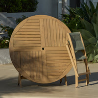 Ashby 6 Seater White Acacia Garden Dining Set with Cove Green Rope Chairs - 130cm