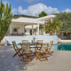 Ashby 6 Seater White Acacia Garden Dining Set with Cove Beige Rope Chairs - 160cm