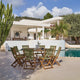 Ashby 8 Seater White Acacia Garden Dining Set with Cove Green Rope Chairs - 160cm