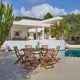 Ashby 6 Seater White Acacia Garden Dining Set with Cove Pink Rope Chairs - 160cm