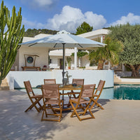 Ashby 6 Seater White Acacia Garden Dining Set with Cove Pink Rope Chairs - 160cm