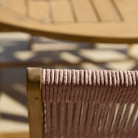 Ashby 8 Seater White Acacia Garden Dining Set with Cove Pink Rope Chairs - 160cm
