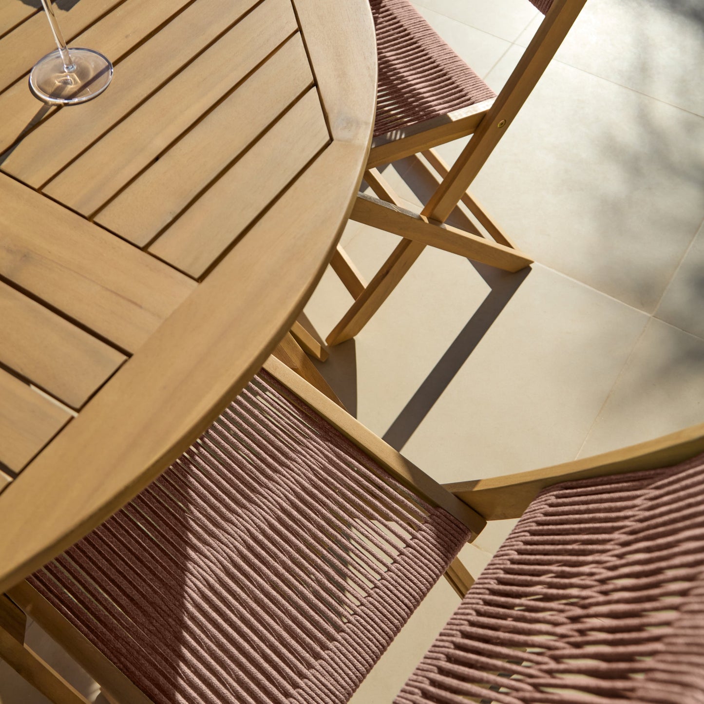 Ashby 8 Seater White Acacia Garden Dining Set with Cove Pink Rope Chairs - 160cm