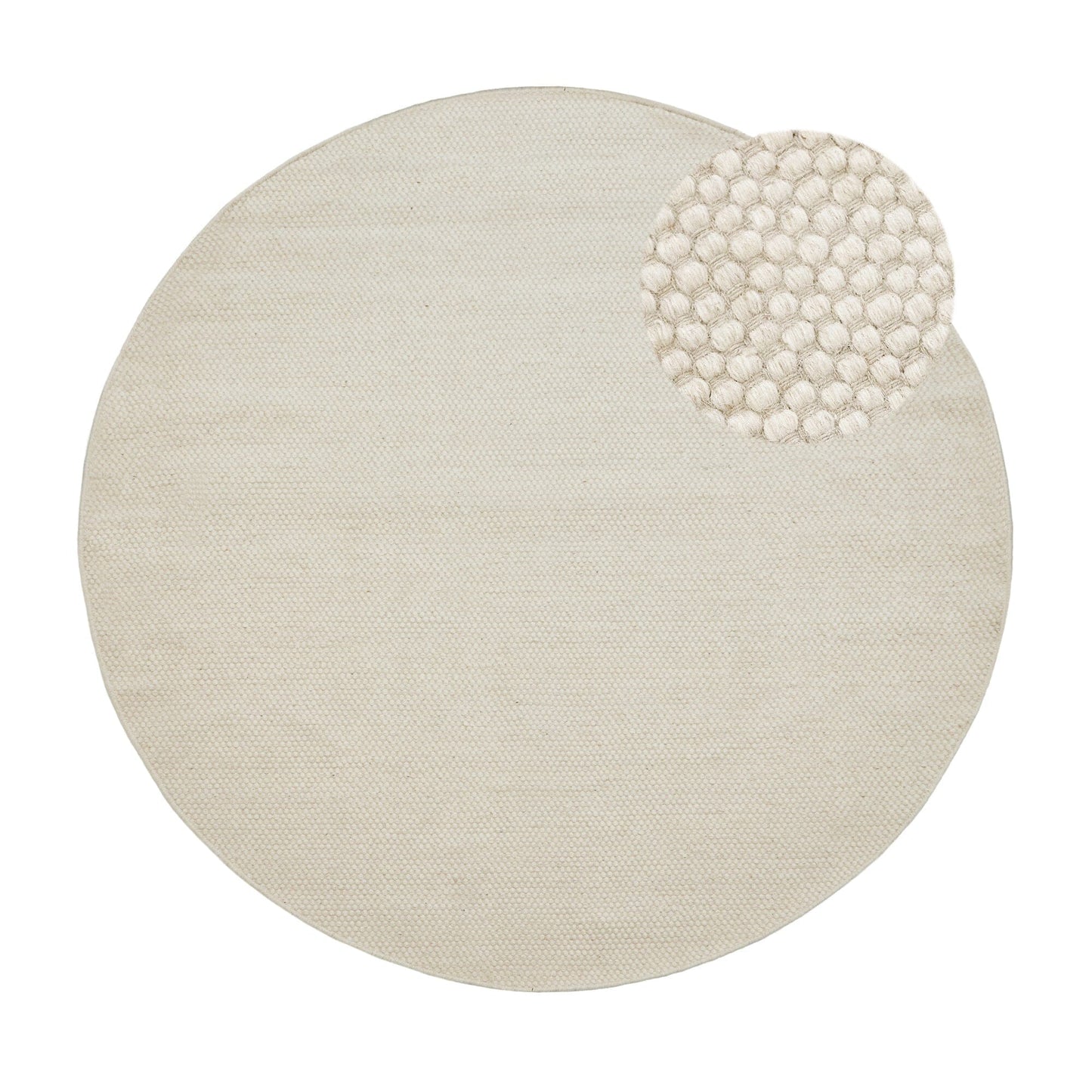 Outlet - Atcham Clay/ Natural Round Rug  Wool with Cotton  - 200cm