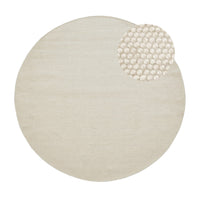 Outlet - Atcham Clay/ Natural Round Rug  Wool with Cotton  - 200cm