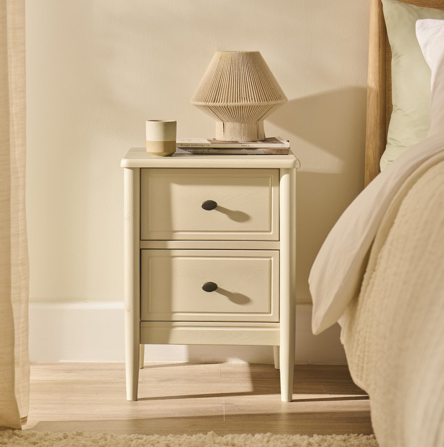 Outlet - Aubrey 2 Drawer Bedside Table - Driftwood