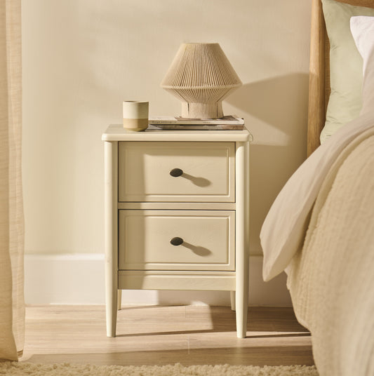 Outlet - Aubrey 2 Drawer Bedside Table - Driftwood