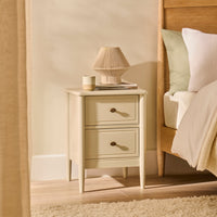 Outlet - Aubrey 2 Drawer Bedside Table - Driftwood