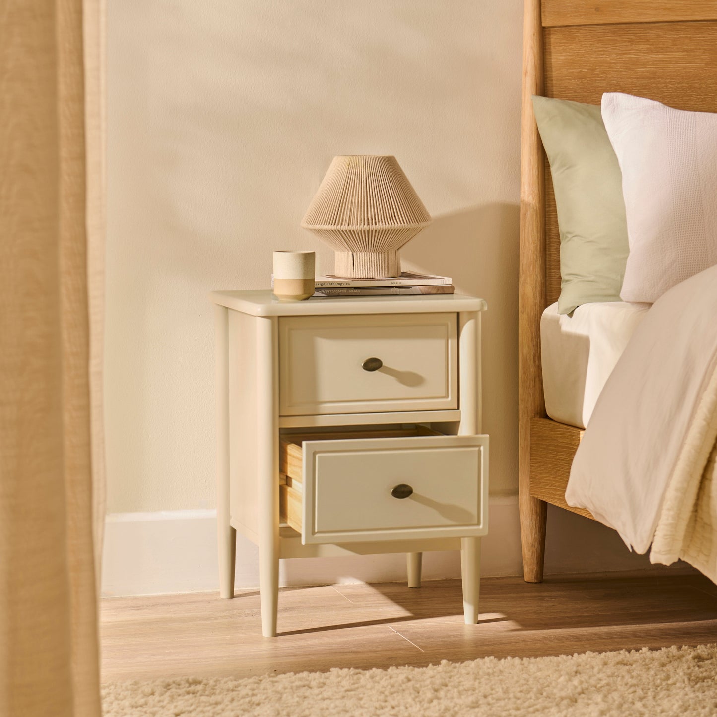 Outlet - Aubrey 2 Drawer Bedside Table - Driftwood