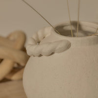 Outlet - Bayswater 18cm Ceramic Vase with Handles - Beige