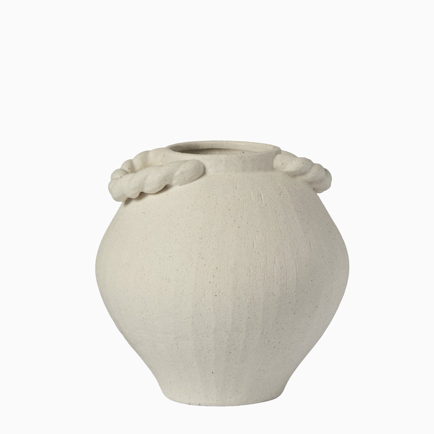 Outlet - Bayswater 18cm Ceramic Vase with Handles - Beige
