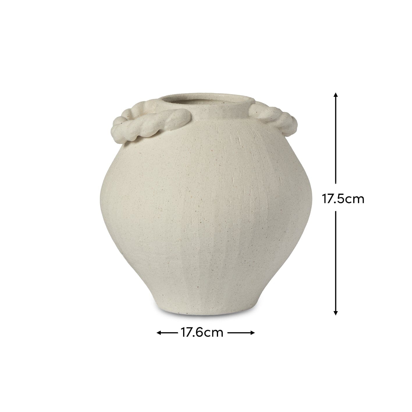 Outlet - Bayswater 18cm Ceramic Vase with Handles - Beige