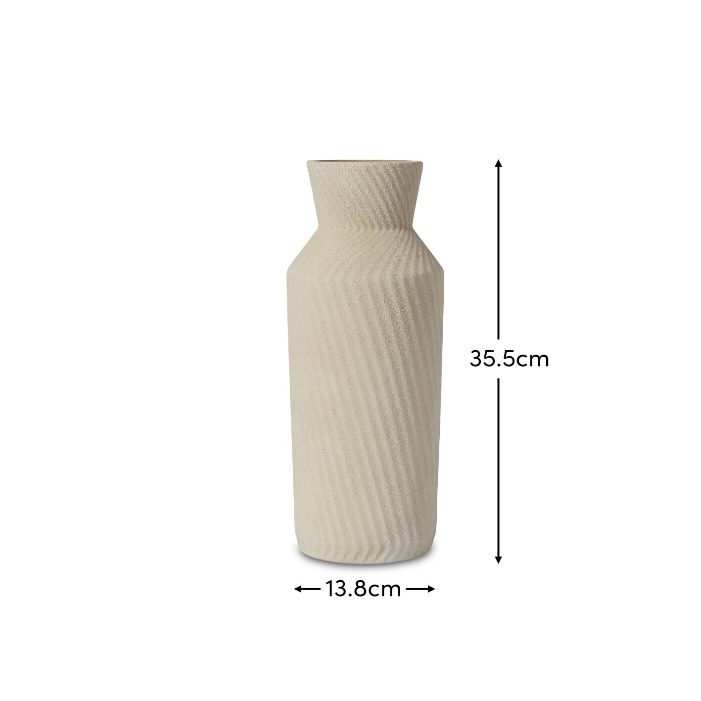 Outlet - Bayswater 35cm Ceramic Vase - Beige