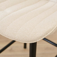 Bella Light Beige Boucle Bar Stool - Black Oak Legs