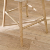 Bella Light Beige Boucle Bar Stool - Whitewash Legs