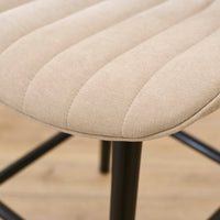 Bella Soft Beige  Bar Stool - Black Oak Legs