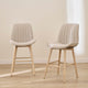 Bella Soft Beige Bar Stool - Whitewash Legs