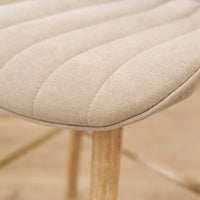 Bella Soft Beige Bar Stool - Whitewash Legs