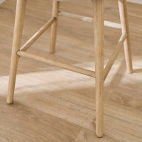 Bella Soft Beige Bar Stool - Whitewash Legs