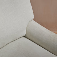 Outlet - Brea Oyster White Armchair - Whitewash Oak Legs