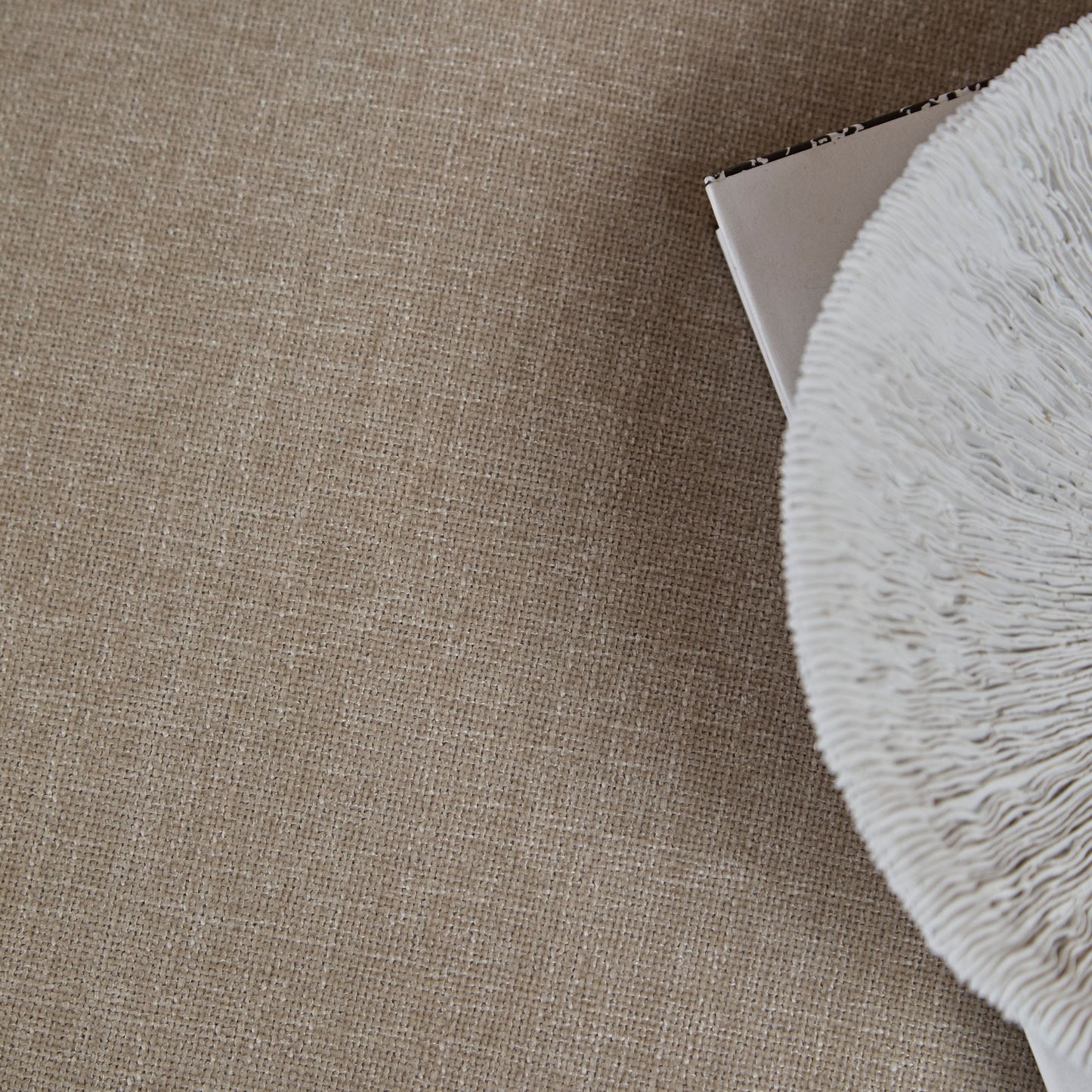 Outlet - Brea Mink Taupe Footstool - Whitewash Oak Legs