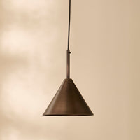 Outlet - Brockhill Small Metal Pendant Light - Bronze