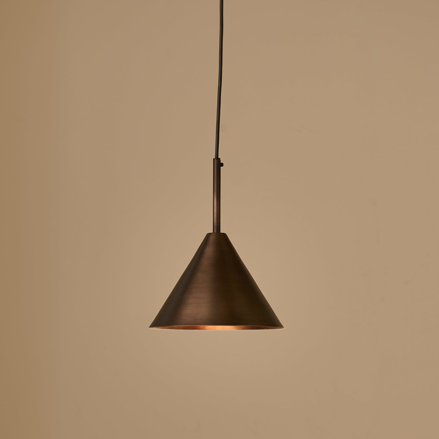 Outlet - Brockhill Small Metal Pendant Light - Bronze
