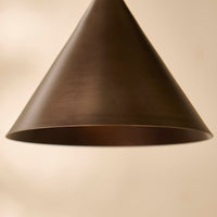 Outlet - Brockhill Small Metal Pendant Light - Bronze