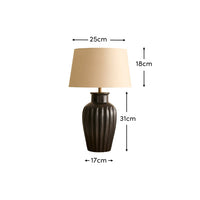 Burcot Black Mango Wood Lamp Coningsby Taupe Shade - 30cm