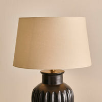 Burcot Black Mango Wood Lamp Coningsby Taupe Shade - 30cm