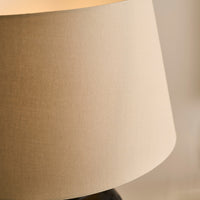 Burcot Black Mango Wood Lamp Coningsby Taupe Shade - 30cm