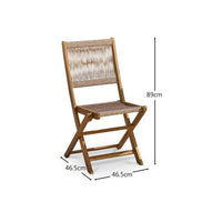 Cove Rope Folding Garden Chairs - Set of 2 - White Acacia