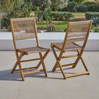 Cove Rope Folding Garden Chairs - Set of 2 - White Acacia