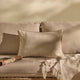 Camber 35x55cm Outdoor Cushion Cover - Off White with Sage Green Piping