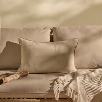Camber 35x55cm Outdoor Cushion Cover - Off White with Sage Green Piping